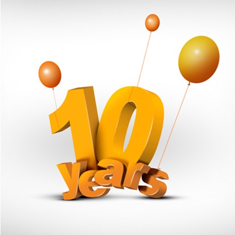 Открытка с днем рождения компании 10 лет